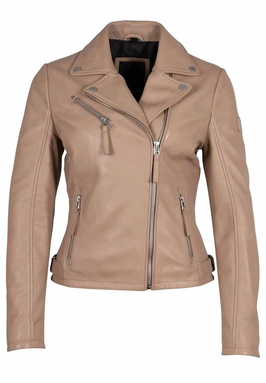 NEW MAURITIUS women's leather pasja long sleeve jacket in toffee